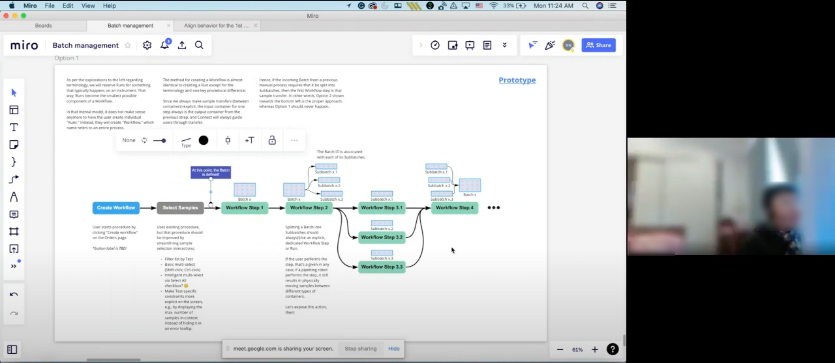 User evaluation session