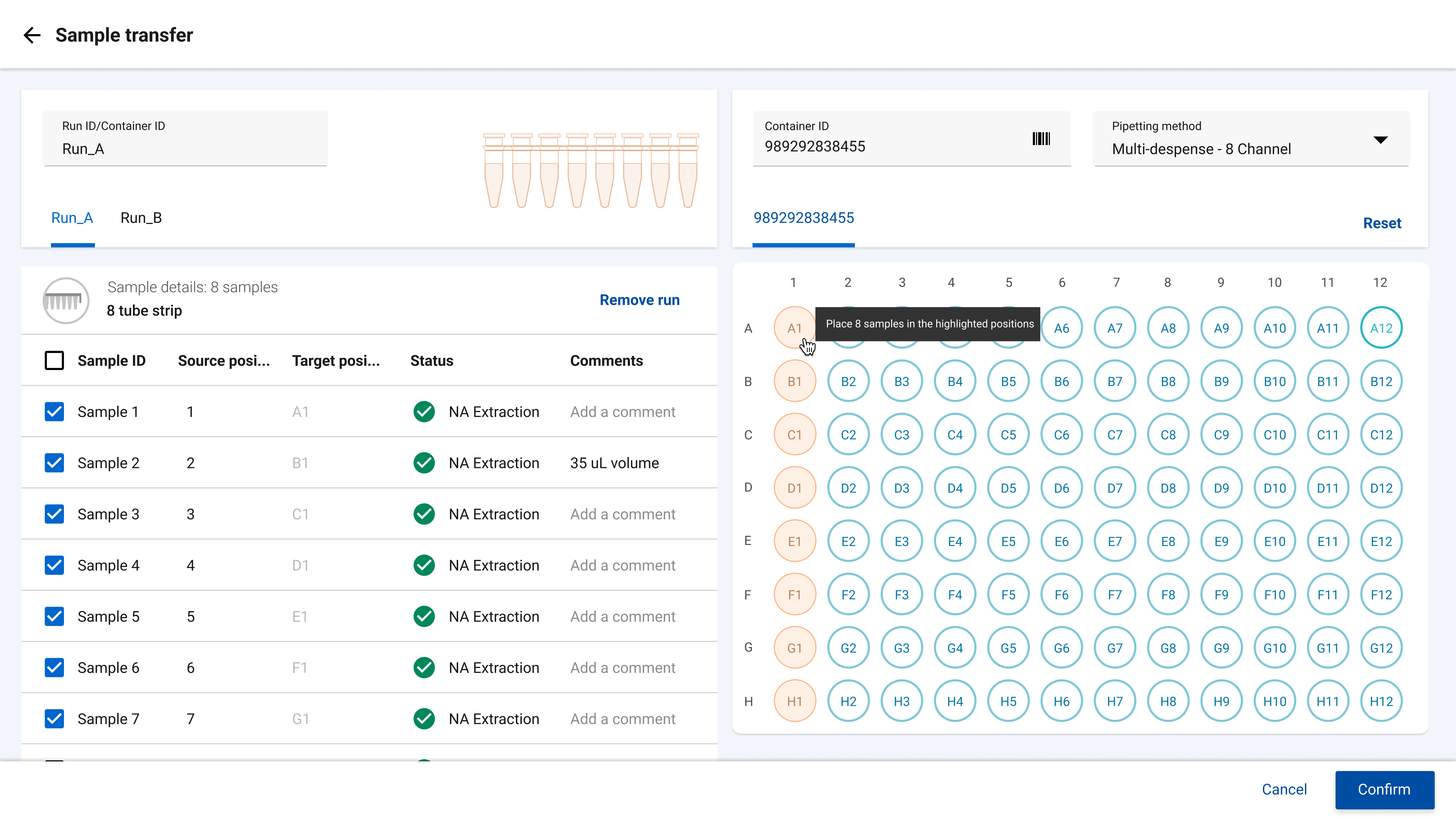 Final design showing the complete bulk sample transfer interface