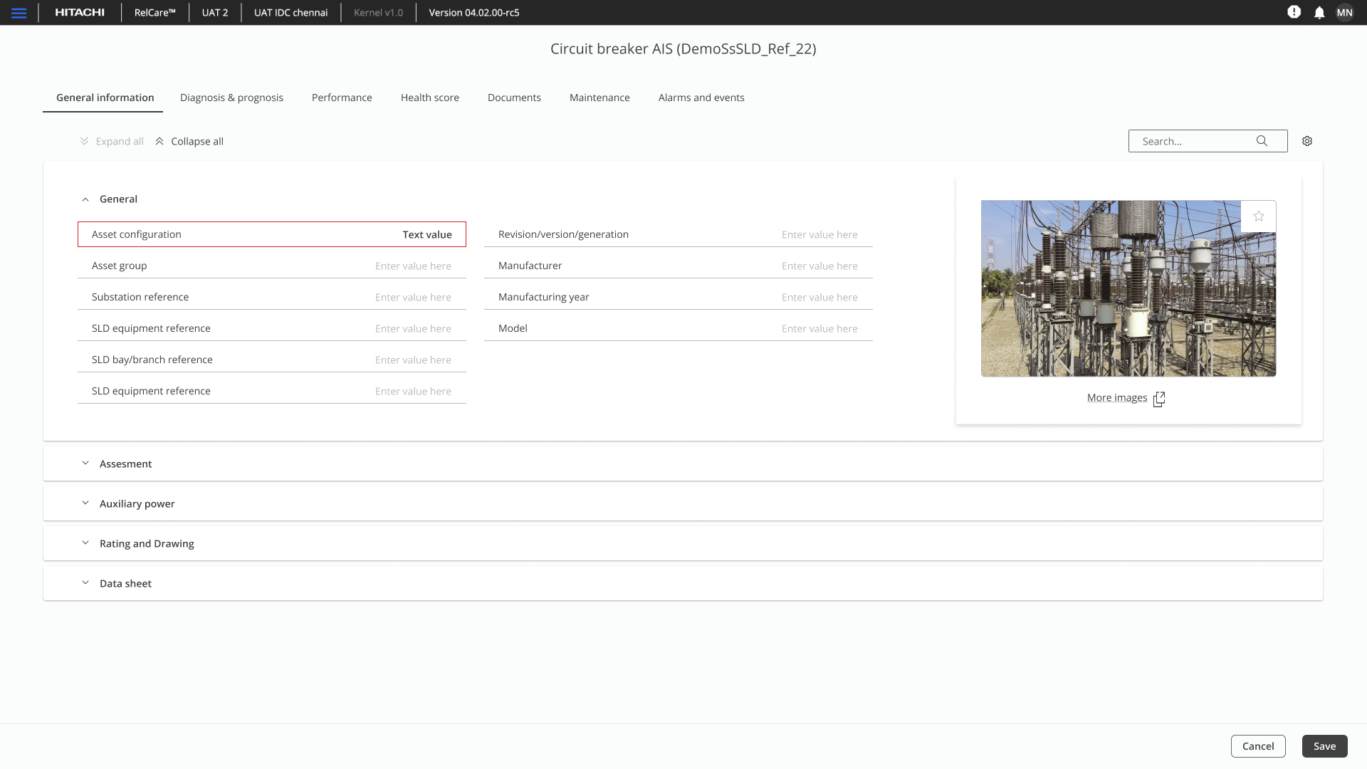 Asset Detail — General Section Expanded